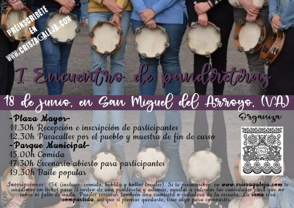 I Encuentro de pandereteras de la provincia, 18 de junio en San Miguel del Arroyo