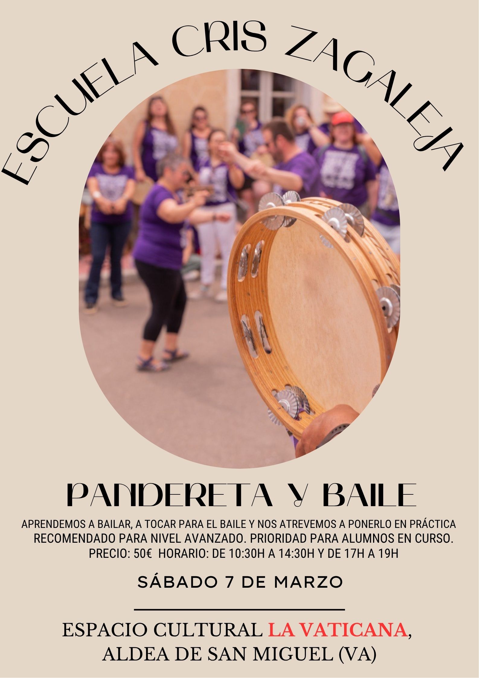 Curso de baile (y pandereta tocada para el baile)